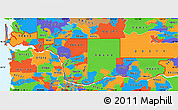 Political Simple Map of ZIP codes starting with 986