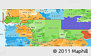 Political Shades Simple Map of ZIP codes starting with 986