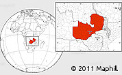 Blank Location Map of Zambia