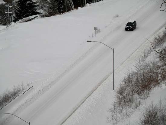 3rd Ave bypass in Ketchikan, Alaska covered in snow. December 29, 2008