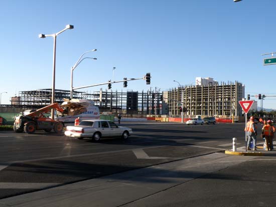 Construction between the Fashion Show Mall and Circus Circus