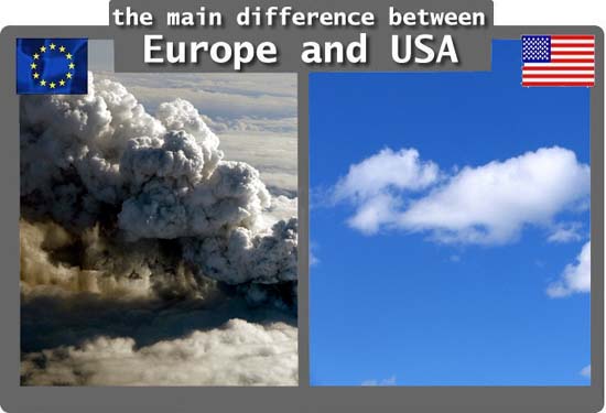 The main difference between Europe and USA / Volcanic ash