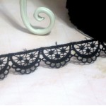 Black Scalloped Venise Lace #04  - 1yd