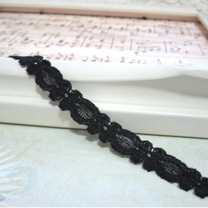 Black Scalloped Lace - 1yd