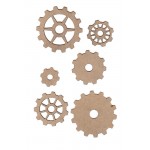 Chipboard Embellishments - Gear Set (6 pc)