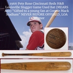 1966 Pete Rose Cincinnati Reds H&B Louisville Slugger Game Used Bat (MEARS A10) 