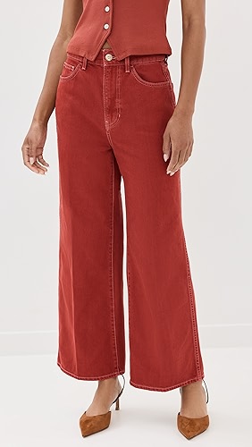 Veronica Beard Jean Taylor Cropped High Rise Wide Jeans.