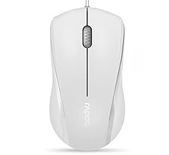 Rapoo N1600 3-Button Quiet Wired Mouse, 1000DPI Optical Mice, Quiet Button, Ergonomic Shape, for Desktop Computers Laptops,…