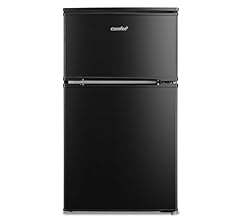 COMFEE' RCT90BL(E) Refrigerator, 3.2 cu ft (90 L), Double Door, Right Opening, Heat-Resistant Top, Black