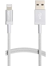 Amazonベーシック USB-A -ライトニングケーブル ナイロン iPhone充電 Apple MFi認証 iPhone 13/13 Pro/12/SE(第2世代)/iPad 各種対応(シルバー 0.9m)