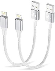 Aioneus iPhone Charger Cable 0.5M 2Pack, Short iPhone Charging Cable MFi Certified USB A to Lightning Cable iPhone Cord Fast Charging Compatible with iPhone 14 13 12 11 Pro Max XS XR X 8 Plus iPad