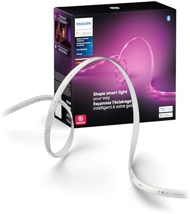 Philips Hue Indoor 33 Ft Smart LED Solo lightstrip Base Kit - 1 Pack - Control with Hue App - Works with Alexa, Google Assistant and Apple HomeKit, White