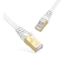 Larrok Ethernet Cable,10m Cat 7 RJ45 Cable White,Flat LAN Network Cable 600 MHz Patch Cord 10Gbps for Xbox, PS4, PS3, Ninte…