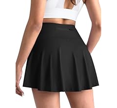 Women's Tennis Golf Skirt with Shorts, 5 Pockets Athletic Sports Running Workout Flowy Skorts