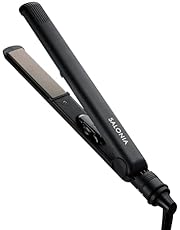 SALONIA SL-004S Straight Hair Iron, Black, 0.9 inches (24 mm), Overseas Use, Minimum Start-up Approx. 30 Seconds, 248°F - 446°F (120°C - 230°C)