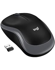 Logitech M185 Wireless Mouse, 2.4GHz with USB Mini Receiver, 12-Month Battery Life, 1000 DPI Optical Tracking, Ambidextrous PC/Mac/Laptop - Swift Gray