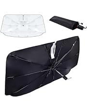 konciwa (2024 New Edition &amp; Bendable Middle Rod) Sunshade for Cars, Front Umbrella, Foldable, Strong 10 Ribs, Reverse Folding Type, Car Sun Shade, Rear View Mirror Opening, Light Blocking, Heat