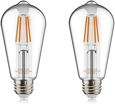 helloify Edison ST19(ST64) WiFi LED Smart Bulb, Filament Vintage Style, Tunable White Changing, Work with Alexa Google Home (No Hub), E26, 2700K-6500K, 2Pack, Daylight White, 5watt