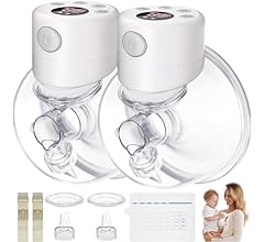 Double Wearable Breast Pump, Electric Hands-Free Breast Pumps with 2 Modes, 9 Levels, LCD Display, Memory Function Recharge…