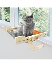 Large Cat Window Perch,Sturdy Cat Hammock Seat with Reversible Mat No Suction No Drilling for Window Holds Up to 40lbs