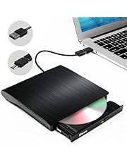 External DVD Drive USB 3.0 Type-C CD Burner Portable CD +/-RW Drive DVD Player for ROM Rewriter Burner Compatible with Laptop Desktop PC Windows MacBook Linux Mac OS