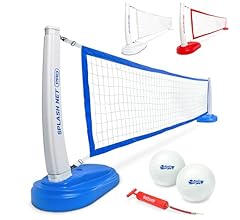 Splash Net PRO Pool Volleyball Net - Includes 2 Water Volleyballs and Pump - White, Red, or Blue