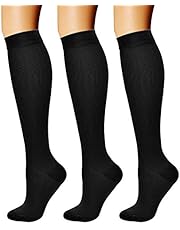 Compression Socks (3 Pairs) 15-20 mmhg is BEST Athletic &amp; Medical for Men &amp; Women, Running, Flight, Travel, Nurses,Edema