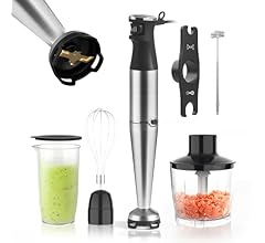 HAGOOGI Hand Blender, 7 in 1, 1000 W, Strong Pot Scratch Prevention, Compatible with Baby Foods, Electric Blender, Ice, Mea…