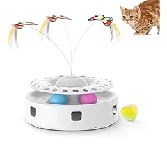 Interactive Toys for Cats, 3-in-1 Smart Interactive Kitten Toy, Fluttering Butterfly, Random Moving Ambush Feather, Catnip …