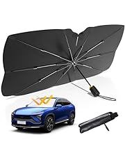 Car Front Sunshade [2024 Summer Edition, Umbrella Type, Foldable] Car Umbrella-Shaped Sun Shade UV Protection, Light Blocking, Heat Blocking, UV Shielding, Foldable, Durable, Rearview Mirror Opening,