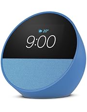 【New】Echo Spot（2024年発売） - スマートアラームクロック with Alexa、鮮やかなサウンド | オーシャンブルー