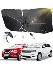 Car Sunshade, Bend, Front Cover, Car Sunshade, Car Front Umbrella, Car Supplies, Light Blocking, Heat Blocking, UV Protection, 10 Ribs, Rear Mirror Position, Easy Installation, Includes Storage Bag,