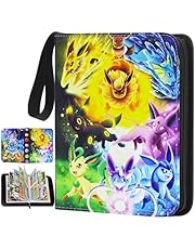 Card Binder Trading Cards Holder 4-Pocket, Trading Binders for Card Games Collection Case Book Fits 400 Cards with 50 Removable Sleeves Display Storage Carrying Case (4 pocket)