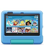 Amazon Fire 7 Kids tablet, ages 3-7. Top-selling 7&#34; kids tablet on Amazon - 2022 | ad-free content with parental controls included, 10-hr battery, 16 GB, Blue