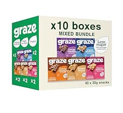 Graze Snacks-Selection box-Total 10 Snack Box, Lunchbox snacks, Vegan snacks - Packaging may vary - 40x30g of at least 45% …