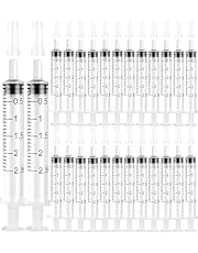 2.5ML Syringe for Liquid, 30Pack Measuring Small Plastic Syringes with caps, Reusable Liquid Measuring Syringe Tools with Measurement for Scientific Labs, Feeding Pets, Refilling Cosmetics (30Pack 2.5ML)