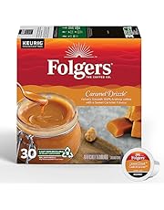 Folgers Caramel Drizzle Flavoured Coffee, Single-Serve K-Cup Pods For Keurig Coffee Makers, 30 Count (Pack of 1)