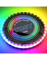 TOSY Flying Disc - 16 Million Color RGB or 36 LEDs, Extremely Bright, Smart Modes, Auto Light Up, Rechargeable, Cool Fun Christmas, Birthday &amp; Camping Gift for Men/Boys/Teens/Kids, 175g Frisbee