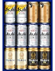 Asahi Super Dry 5 Types 12 Bottle Beer Gift Set (8AVF3) (11.8 fl oz (350 ml) x 12 Bottles, Gift Box Included