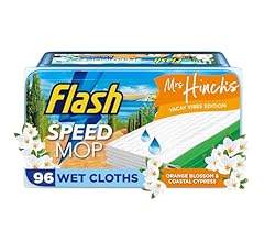 Flash Speedmop Wet Floor Cleaning Wipes x96, Flash Speed Mop Refill Wipes, Orange Blossom & Coastal Cypress, Mrs Hinch's Va…