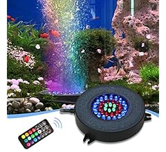 Abeststudio Aquarium Air Bubble LED Light, 36 LEDs Fish Tank Aquarium Lights Air Stone Disk Kit Fish Tank Air Bubbler Decor…