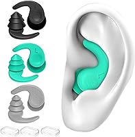 Bouchon Oreille Piscine, 3 Paires de Bouchons d'oreilles de Natation en Silicone Réutilisables et Imperméables pour le...