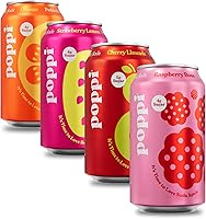 POPPI Sparkling Prebiotic Soda, Beverages w/Apple Cider Vinegar, Seltzer Water & Fruit Juice, Short List Variety, 12oz...