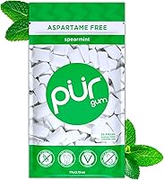 PUR Gum | Aspartame Free Chewing Gum | 100% Xylitol | Natural Spearmint Flavored Gum, 55 Pieces (Pack of 1)