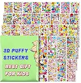 Sinceroduct Stickers for Kids, 3D Puffy Stickers, 64 Different Sheets, 3200+ Stickers, Including Animals, Cars, Trucks, Airplane, Food, Letters, Flowers, Pets and Tons More: Toys & Games