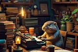 Gopher typing characters in typewriter