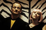 A scene from the movie Lost in Translation, portraying Bill Murray and Scarlet Johanson