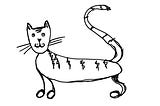 bad sketch of a 3-legged cat