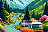 Campervan on a road