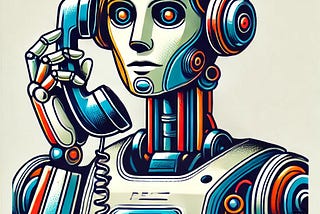 IMAGE: A robot talking over the phone